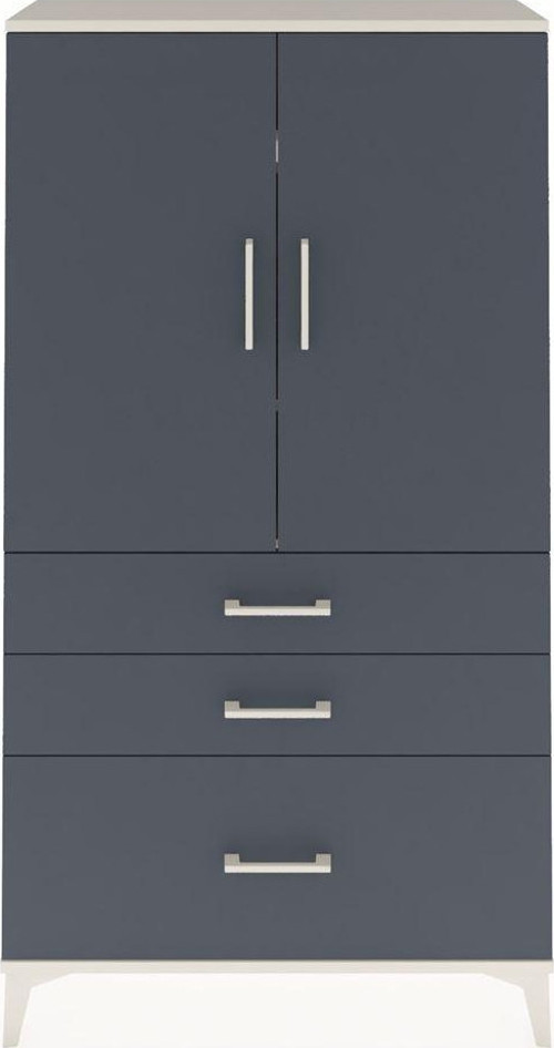 Arges Dolap 3 Raflı 3 Çekmeceli 2 Kapaklı 88x30x163 Aytaşı-Antrasit