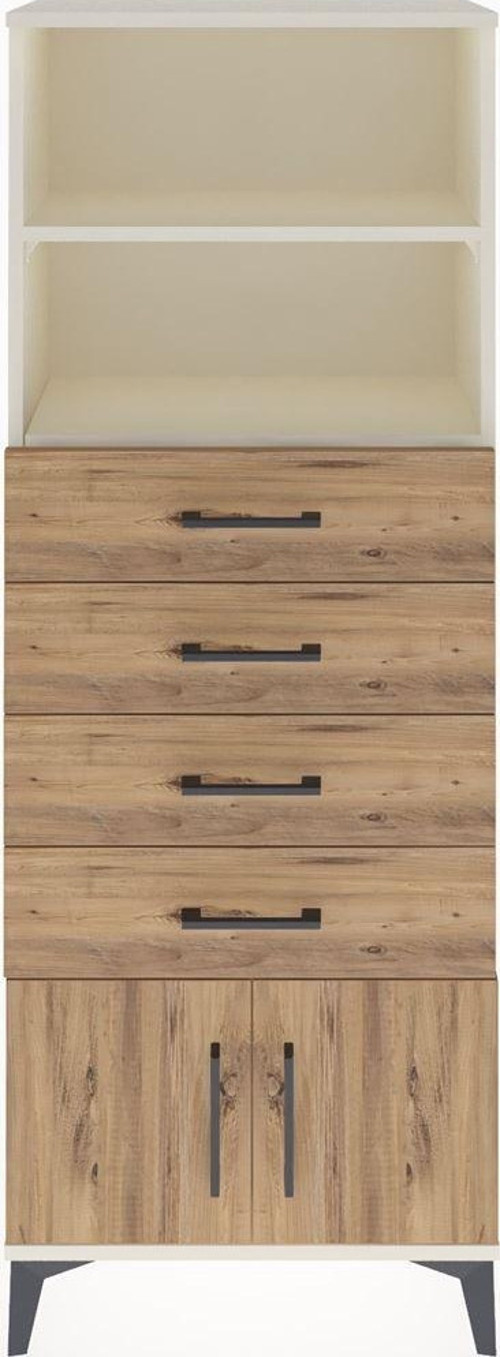 Arges Dolap 2 Raflı 4 Çekmeceli 2 Kapaklı 60x30x163 Aytaşı-Çam