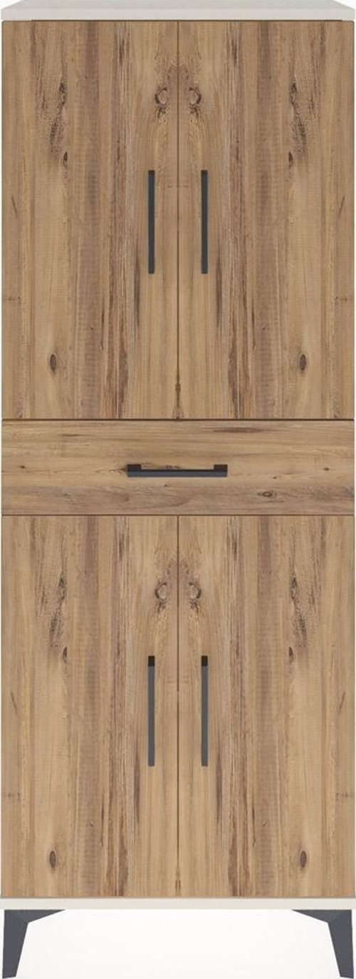 Arges Dolap 3 Raflı Tek Çekmeceli 4 Kapaklı 60x30x163 Aytaşı-Çam