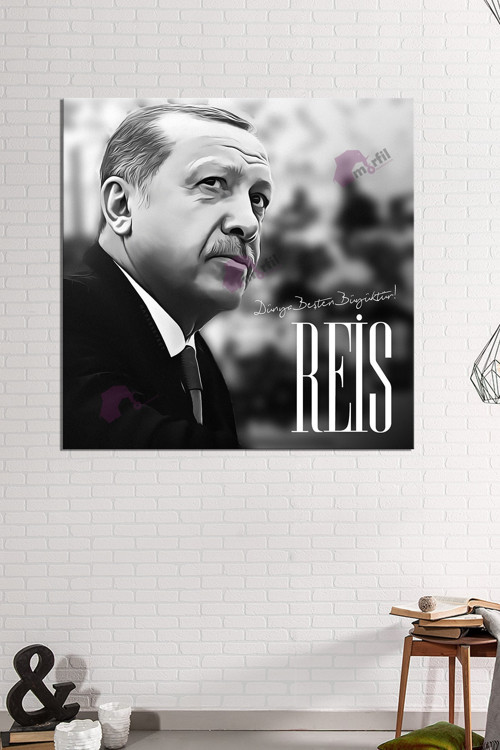 Recep Tayyip Erdoğan Cumhurbaşkanı Başkan Erdoğan Rte Kanvas Tablo (7 Farklı Ölçü)