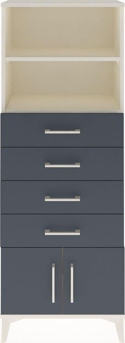 Arges Dolap 2 Raflı 4 Çekmeceli 2 Kapaklı 60x30x163 Aytaşı-Antrasit