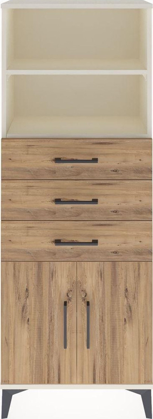 Arges Dolap 3 Raflı 3 Çekmeceli 2 Kapaklı 60x30x163 Aytaşı-Çam