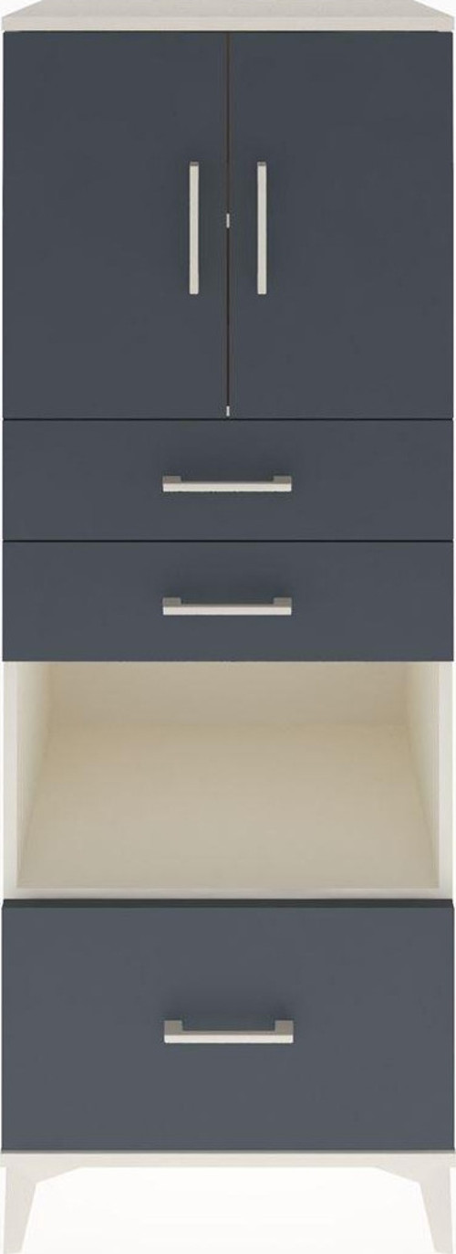 Hyperion Dolap 3 Raflı 3 Çekmeceli 2 Kapaklı 60 x 44 x 163 cm Aytaşı - Antrasit