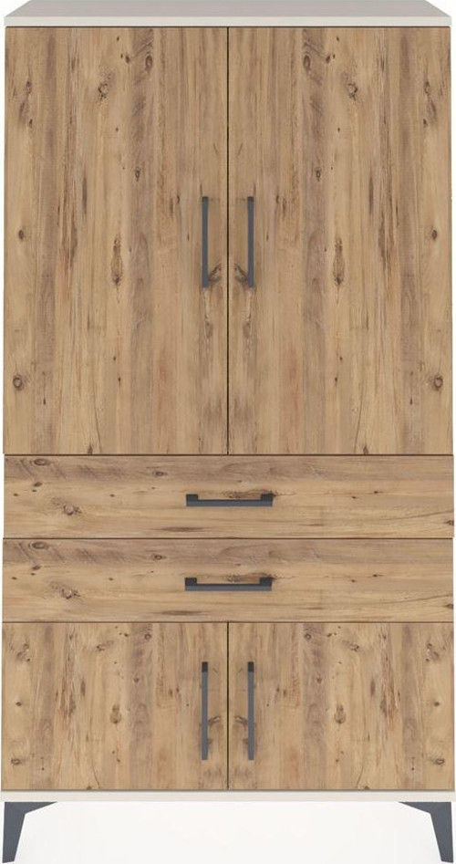 Arges Dolap Tek Raflı 2 Çekmeceli Tek Askılı 88x30x163 Aytaşı-Çam