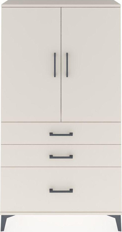 Arges Dolap Tek Raflı 3 Çekmeceli Tek Askılı 88x30x163 Aytaşı-Aytaşı