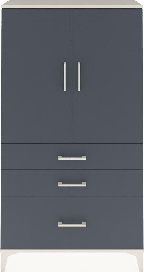 Arges Dolap Tek Raflı 3 Çekmeceli Tek Askılı 88x30x163 Aytaşı-Antrasit