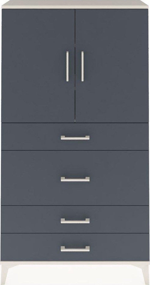Arges Dolap 3 Raflı 4 Çekmeceli 2 Kapaklı 88x30x163 Aytaşı-Antrasit