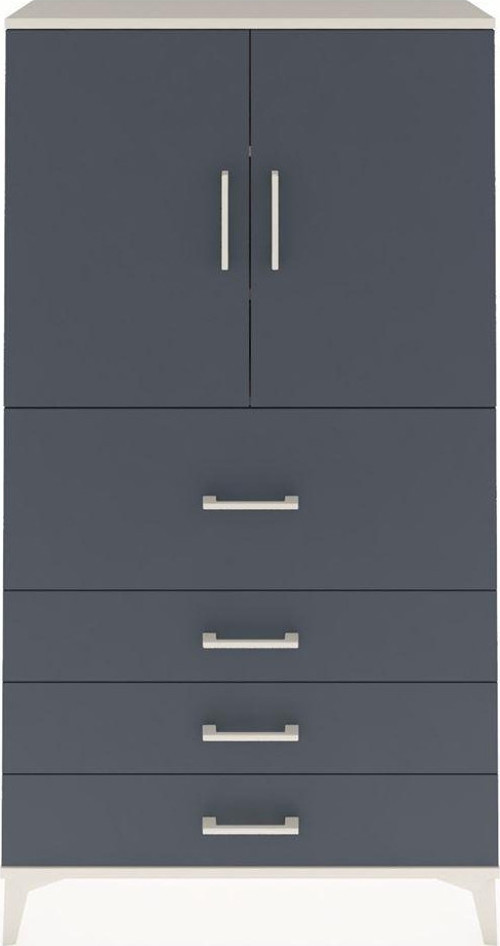 Arges Dolap 3 Raflı 4 Çekmeceli 2 Kapaklı 88x30x163 Aytaşı-Antrasit