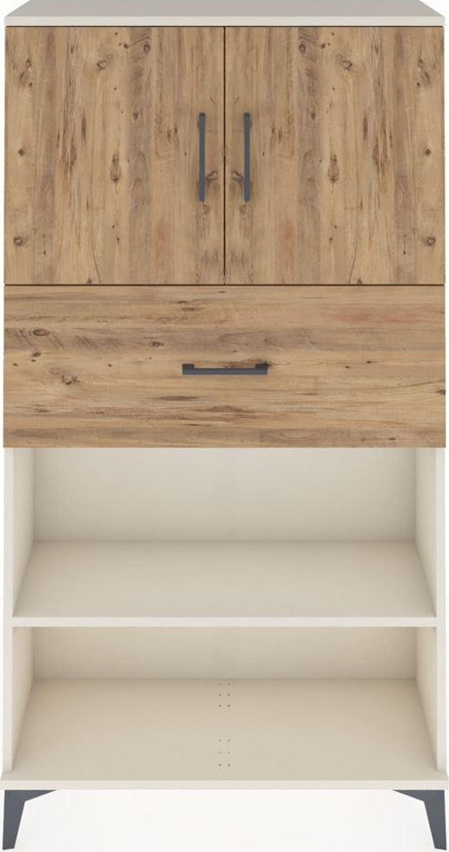 Arges Dolap 3 Raflı Tek Çekmeceli 2 Kapaklı 88x30x163 Aytaşı-Çam