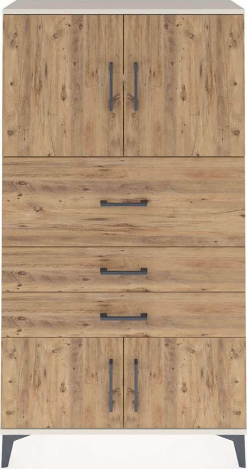 Arges Dolap 2 Raflı 3 Çekmeceli 4 Kapaklı 88 x 30 x 163 cm Aytaşı - Çam