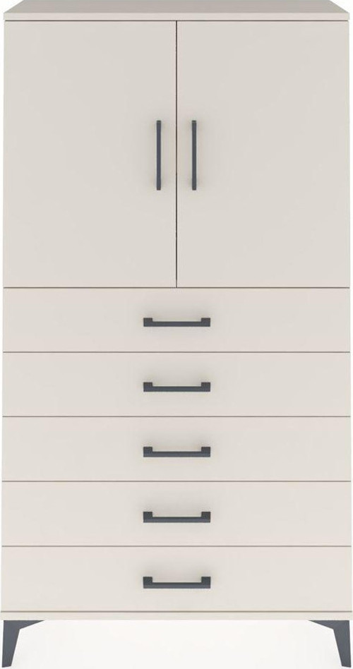 Arges Dolap 2 Raflı 5 Çekmeceli 2 Kapaklı 88 x 30 x 163 cm Aytaşı - Aytaşı