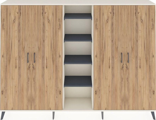 Arges Dolap 12 Raflı 4 Kapaklı 220x30x163 Aytaşı-Çam/Antrasit