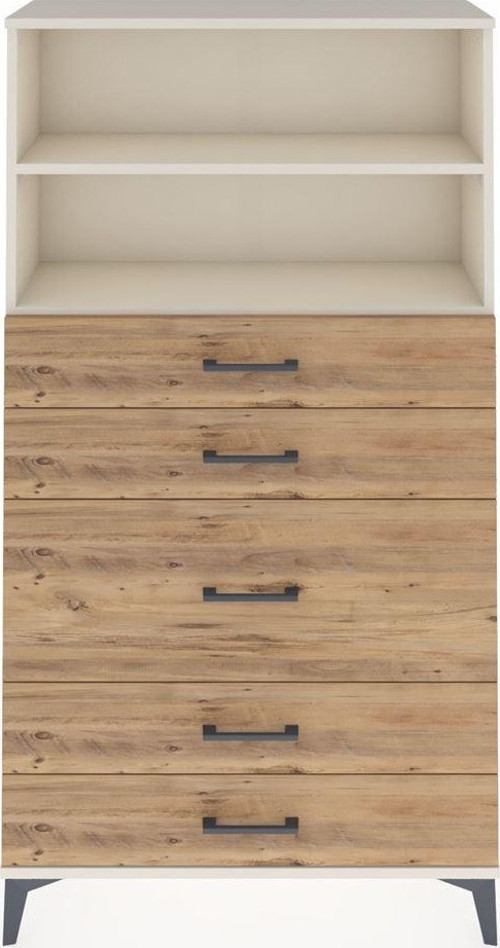 Arges Dolap 2 Raflı 5 Çekmeceli 88 x 30 x 163 cm Aytaşı - Çam