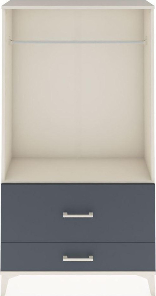 Arges Dolap Tek Raflı 2 Çekmeceli Tek Askılı 88x30x163 Aytaşı-Antrasit