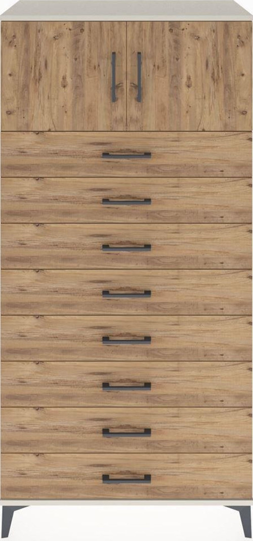 Hyperion Dolap 1 Raflı 8 Çekmeceli 2 Kapaklı 88 x 44 x 182 cm Aytaşı - Çam