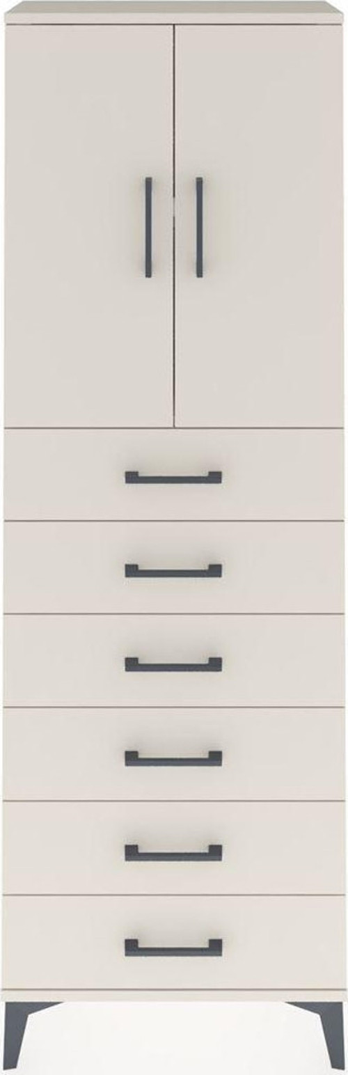 Arges Dolap 2 Raflı 6 Çekmeceli 2 Kapaklı 60 x 30 x 182 cm Aytaşı - Aytaşı
