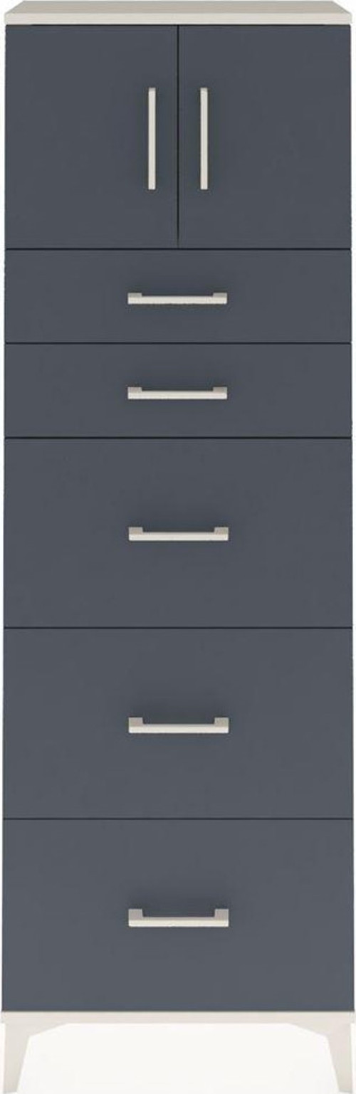 Arges Dolap 1 Raflı 5 Çekmeceli 2 Kapaklı 60 x 30 x 182 cm Aytaşı - Antrasit