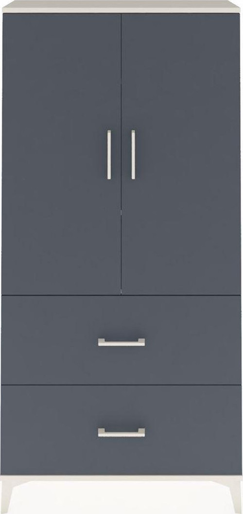 Arges Dolap 3 Raflı 2 Çekmeceli 2 Kapaklı 88 x 30 x 182 cm Aytaşı - Antrasit