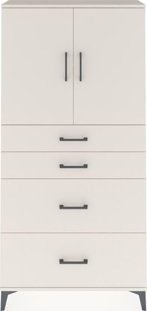 Arges Dolap 2 Raflı 4 Çekmeceli 2 Kapaklı 88 x 30 x 182 cm Aytaşı - Aytaşı