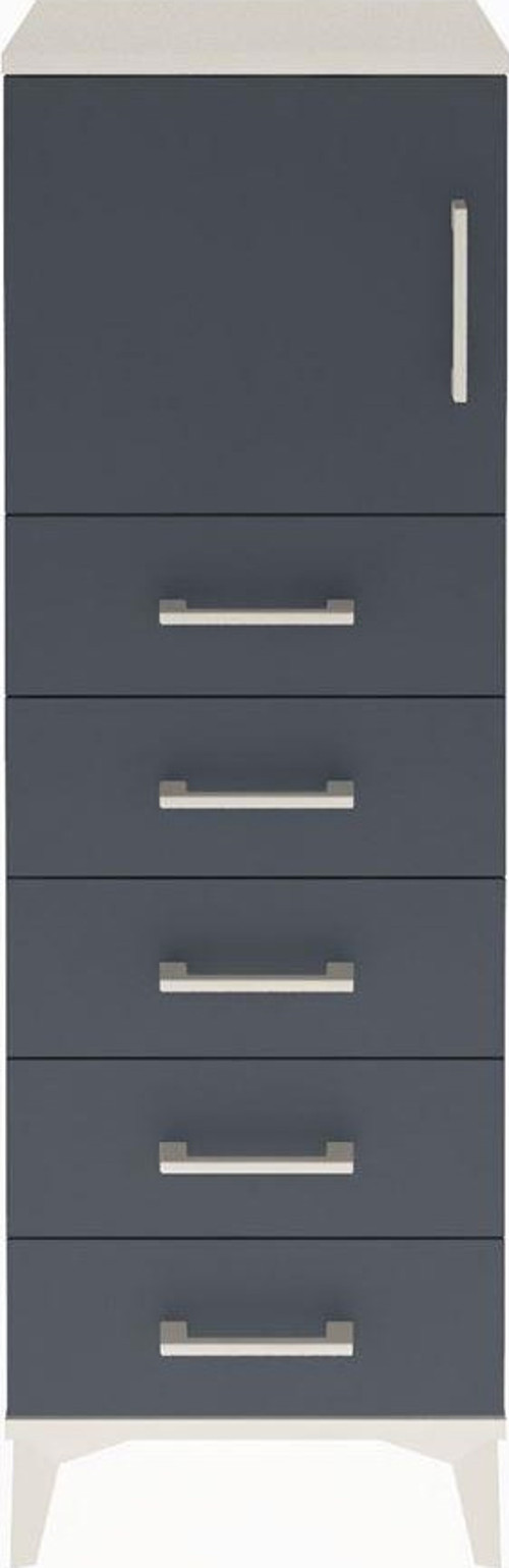 Arges Dolap Tek Raflı 5 Çekmeceli Tek Kapaklı 44x30x134 Aytaşı-Antrasit