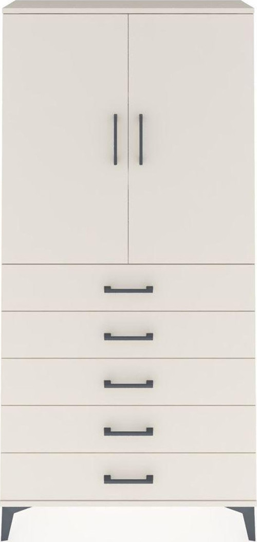 Arges Dolap 3 Raflı 5 Çekmeceli 2 Kapaklı 88 x 30 x 182 cm Aytaşı - Aytaşı