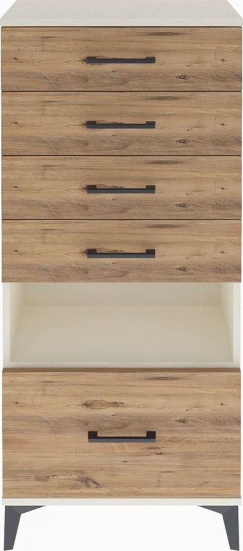 Arges Dolap Tek Raflı 5 Çekmeceli 60x30x134 Aytaşı-Çam