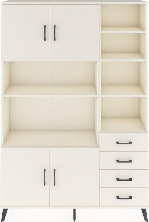 Arges Gardrop 9 Raflı 4 Çekmeceli 4 Kapaklı 132 x 30 x 195 cm Aytaşı - Aytaşı