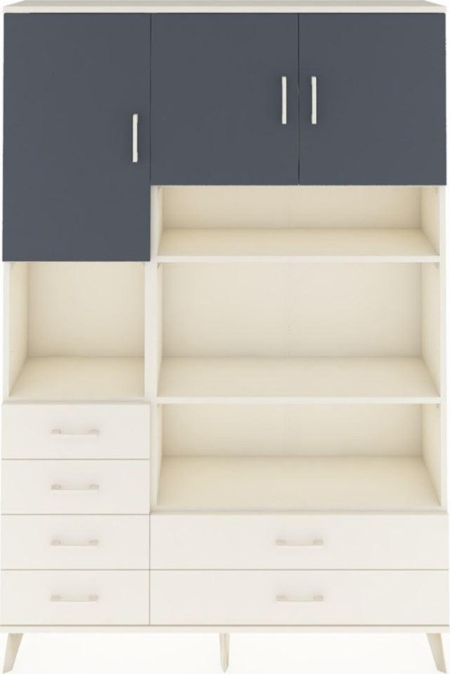 Arges Dolap 9 Raflı 6 Çekmeceli 3 Kapaklı 132x30x195 Aytaşı-Antrasit/Aytaşı