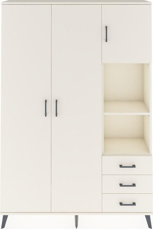 Arges Gardrop 5 Raflı 3 Çekmeceli 1 Askılı 132 x 30 x 195 cm Aytaşı - Aytaşı