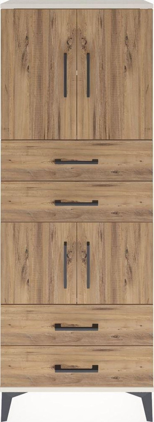 Arges Dolap 3 Raflı 4 Çekmeceli 4 Kapaklı 60 x 30 x 163 cm Aytaşı - Çam