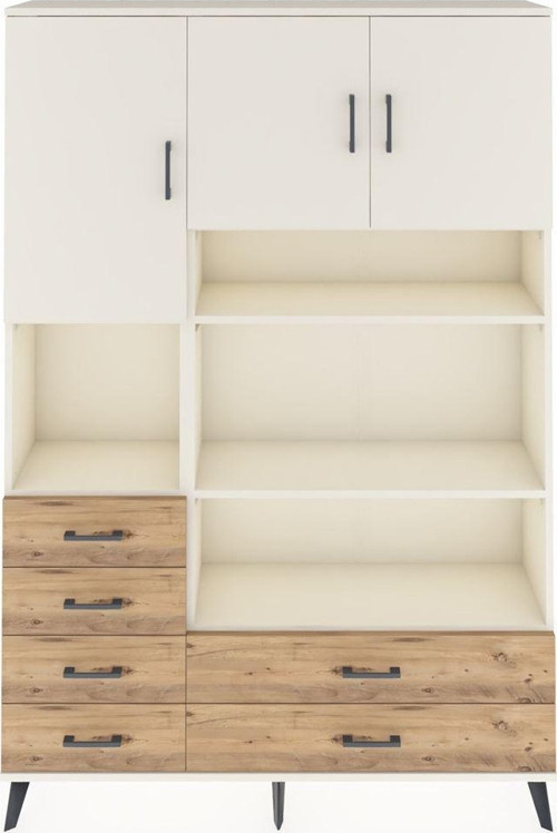 Arges Dolap 9 Raflı 6 Çekmeceli 3 Kapaklı 132x30x195 Aytaşı-Aytaşı/Çam