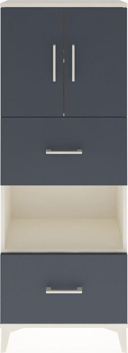 Arges Dolap 3 Raflı 2 Çekmeceli 2 Kapaklı 60x30x163 Aytaşı-Antrasit