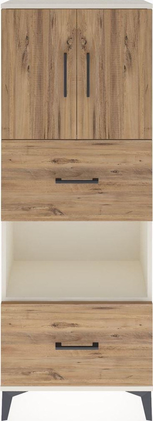 Arges Dolap 3 Raflı 2 Çekmeceli 2 Kapaklı 60x30x163 Aytaşı-Çam