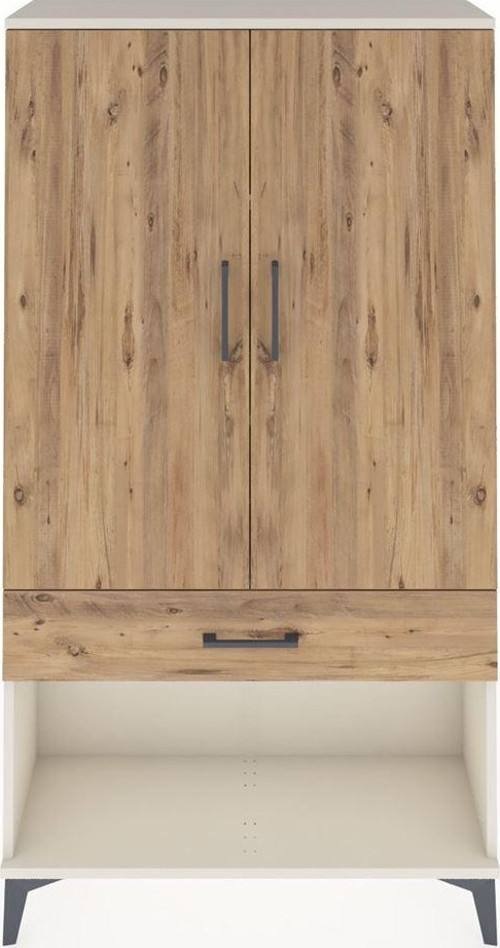Arges Dolap 3 Raflı Tek Çekmeceli 2 Kapaklı 88x30x163 Aytaşı-Çam