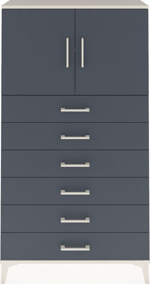Arges Dolap 2 Raflı 6 Çekmeceli 2 Kapaklı 88 x 30 x 163 cm Aytaşı - Antrasit