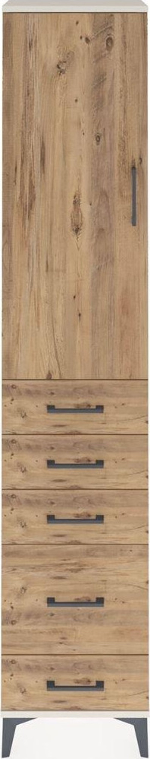 Arges Dolap 3 Raflı 5 Çekmeceli 1 Kapaklı 44 x 30 x 221 cm Aytaşı - Çam