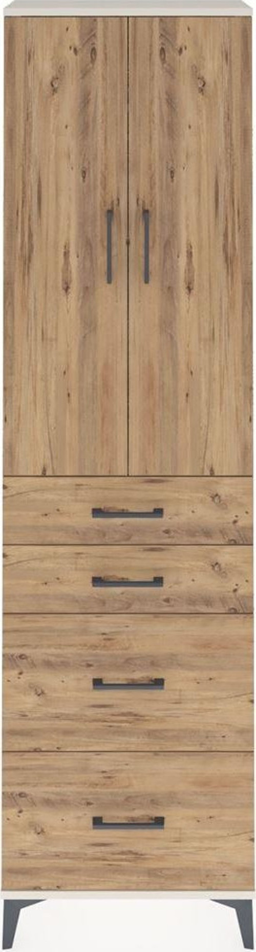 Arges Dolap 2 Raflı 4 Çekmeceli Tek Askılı 60x30x221 Aytaşı-Çam