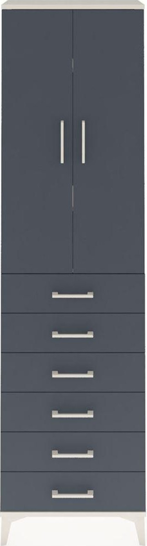Arges Dolap 3 Raflı 6 Çekmeceli 2 Kapaklı 60 x 30 x 221 cm Aytaşı - Antrasit