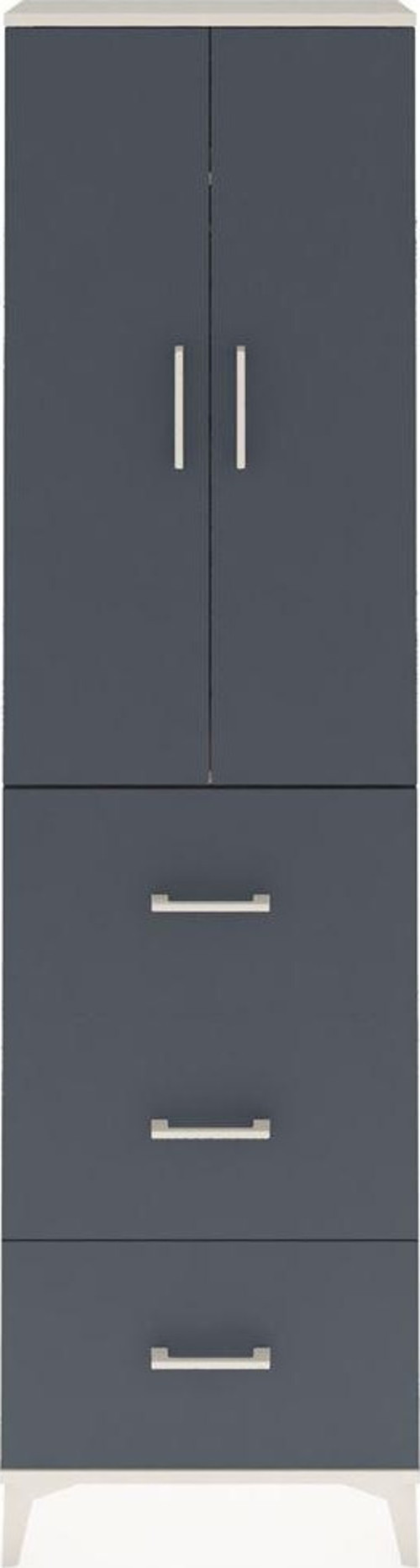 Arges Dolap 2 Raflı 3 Çekmeceli Tek Askılı 60x30x221 Aytaşı-Antrasit