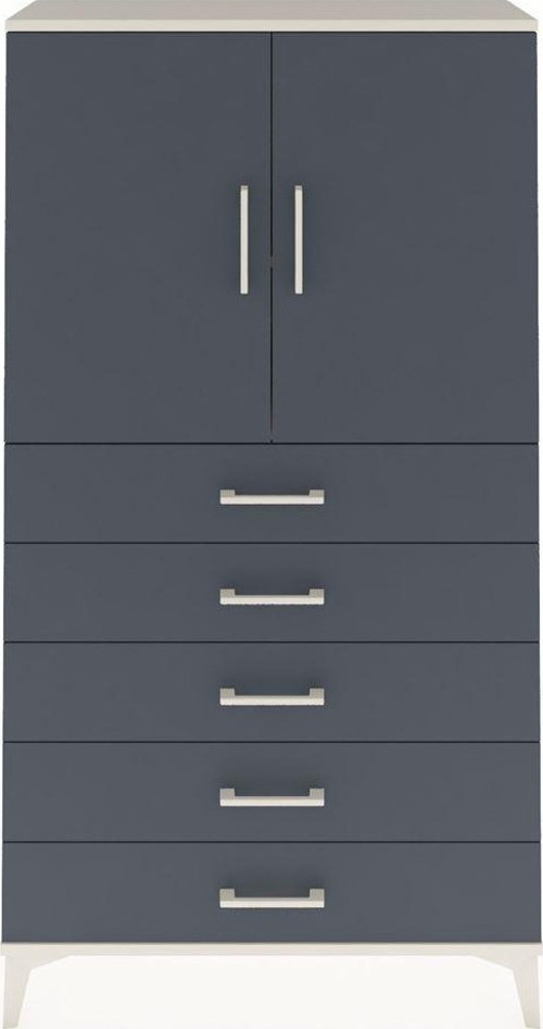 Arges Dolap 2 Raflı 5 Çekmeceli 2 Kapaklı 88x30x163 Aytaşı-Antrasit