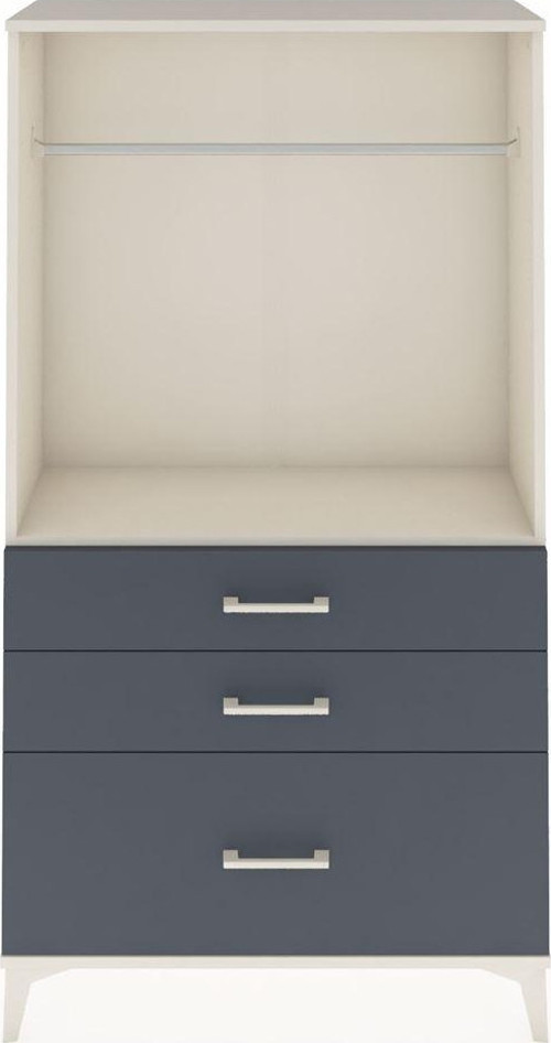 Arges Dolap Tek Raflı 3 Çekmeceli Tek Askılı 88x30x163 Aytaşı-Antrasit