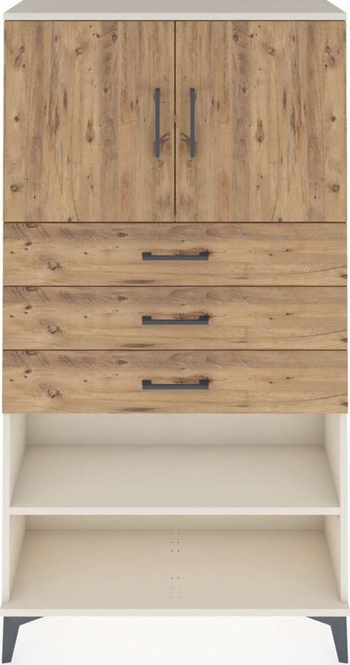 Arges Dolap 3 Raflı 3 Çekmeceli 2 Kapaklı 88x30x163 Aytaşı-Çam
