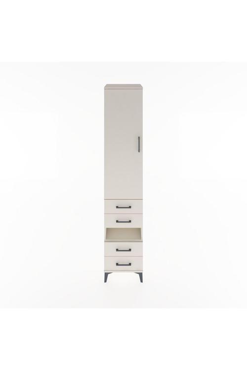 Hyperion Dolap 4 Raflı 4 Çekmeceli Tek Kapaklı 44x44x221 Aytaşı-Aytaşı