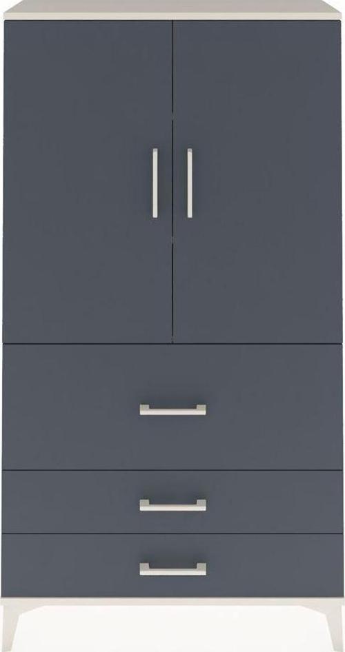 Arges Dolap 3 Raflı 3 Çekmeceli 2 Kapaklı 88x30x163 Aytaşı-Antrasit