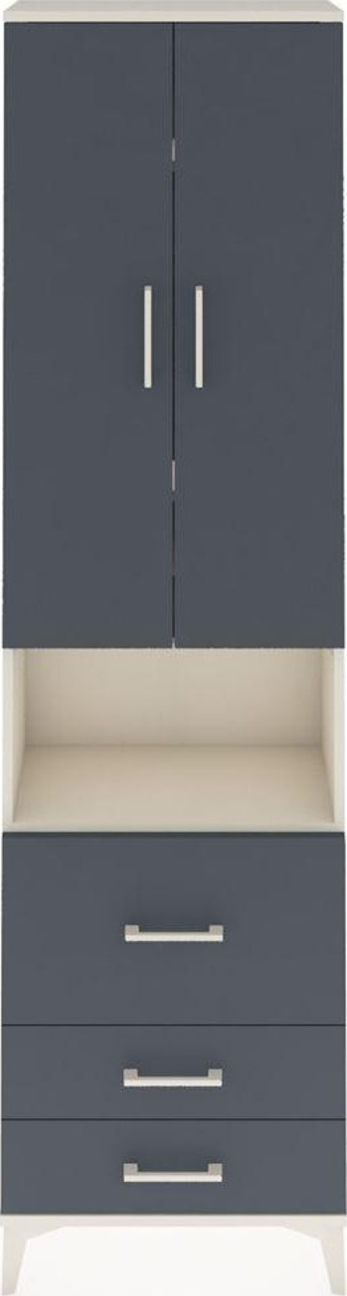 Arges Dolap 4 Raflı 3 Çekmeceli 2 Kapaklı 60x30x221 Aytaşı-Antrasit