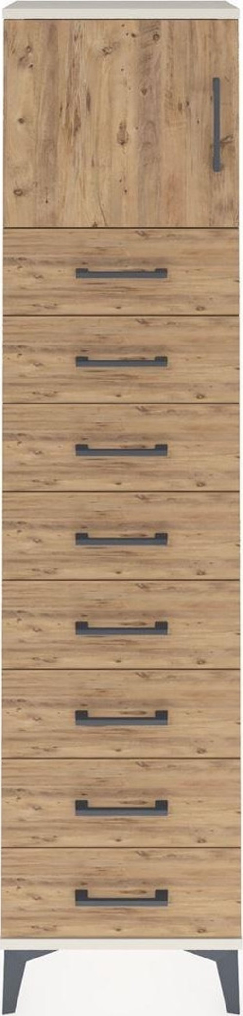 Arges Dolap 1 Raflı 8 Çekmeceli 1 Kapaklı 44 x 30 x 182 cm Aytaşı - Çam