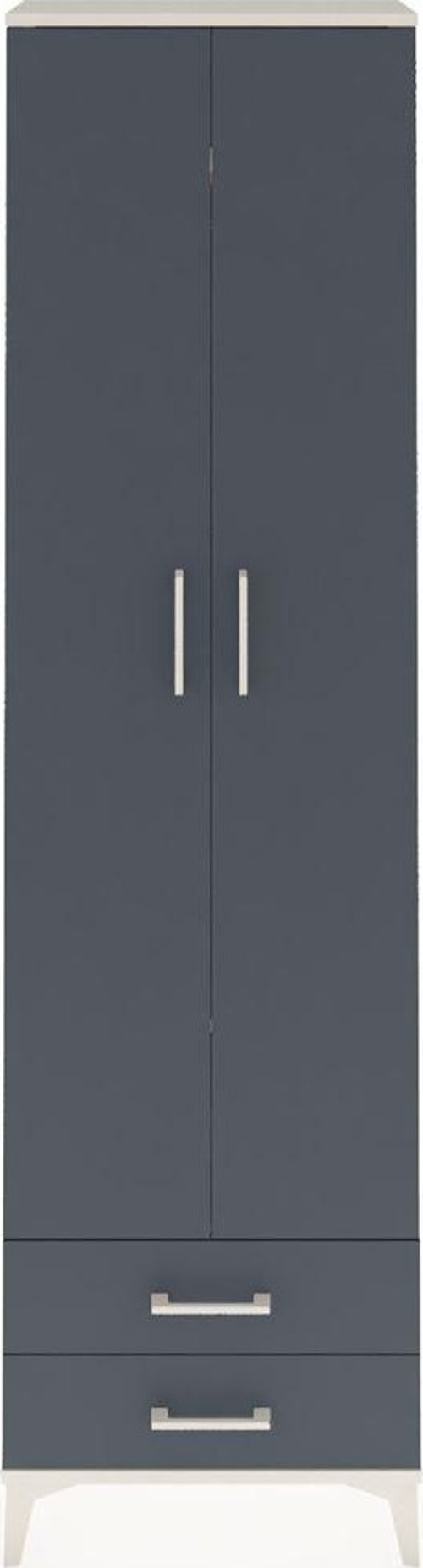 Arges Dolap 3 Raflı 2 Çekmeceli Tek Askılı 60x30x221 Aytaşı-Antrasit