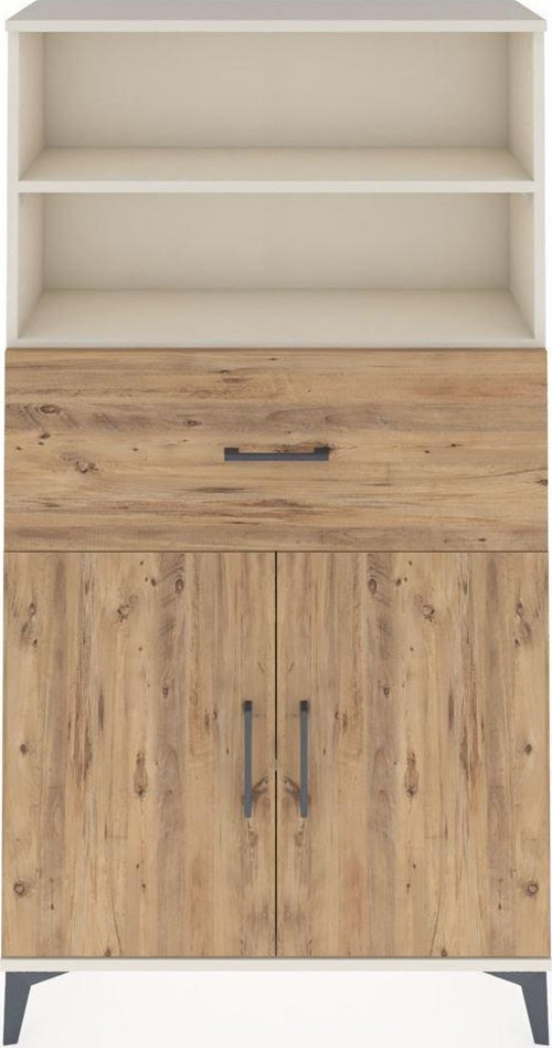 Arges Dolap 3 Raflı Tek Çekmeceli 2 Kapaklı 88x30x163 Aytaşı-Çam