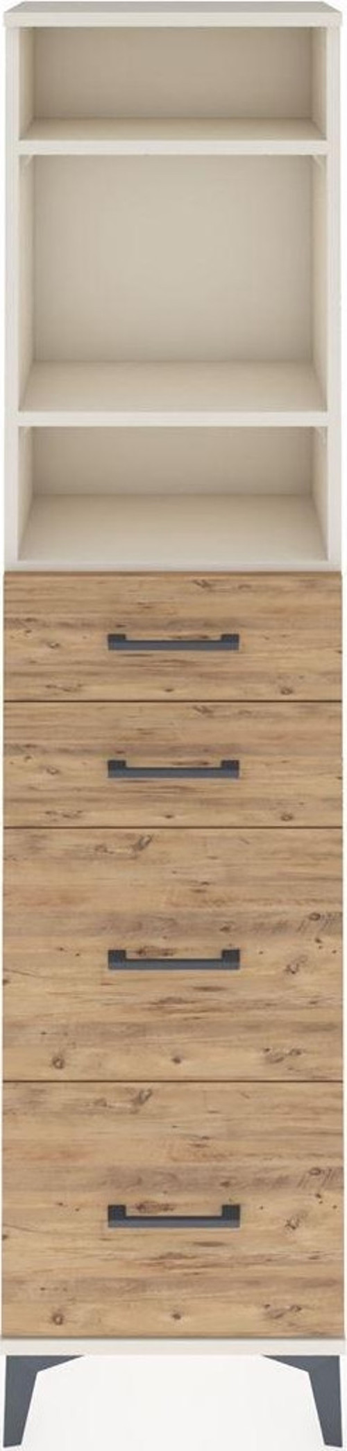 Arges Dolap 3 Raflı 4 Çekmeceli 44x30x182 Aytaşı-Çam