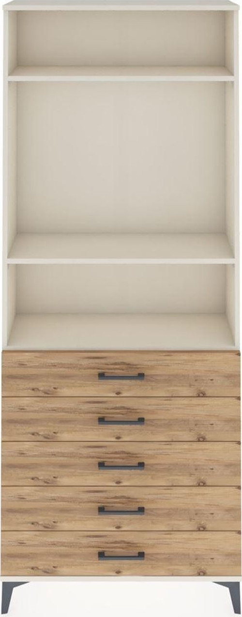 Arges Dolap 3 Raflı 5 Çekmeceli 88 x 30 x 221 cm Aytaşı - Çam